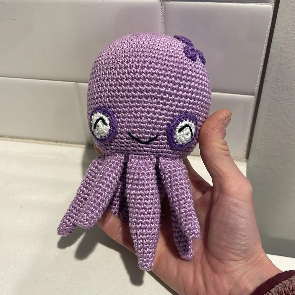 Hand Crafted Octopus 🐙 Amigurumi Crochet Doll Toy Figure Ocean Sea Water - Picture 9 of 12